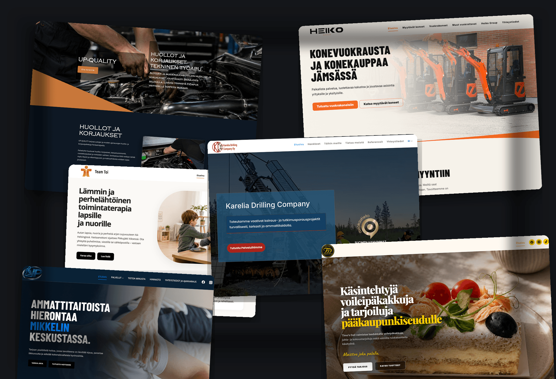 A collection of WordPress websites delivered with Hostadum Oy